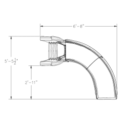 Cyclone Complete Pool Slide, Right Turn - Sandstone