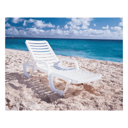 Pack of 18 - Bahia Stacking Chaise Lounge Chair, White
