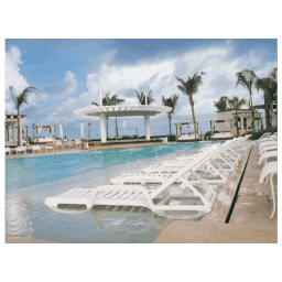 Pack of 18 - Bahia Stacking Chaise Lounge Chair, White