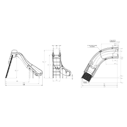 Rogue2 Pool Slide - White, Right Curve