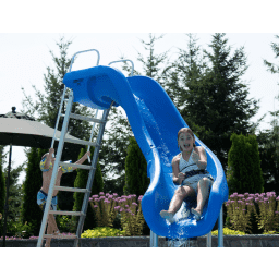 Rogue2 Pool Slide - White, Left Curve