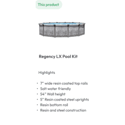 Regency LX 15'x26' Oval, 54" Deep Above Ground Pool