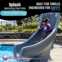 Splash Water Slide Right Turn, Gray Granite