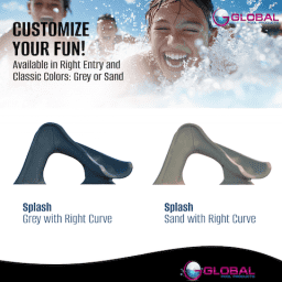 Splash Water Slide Right Turn, Gray Granite