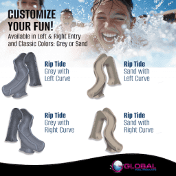 Riptide Pool Slide - Grey, Right turn GPPSRT-GREY-R