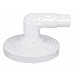 90 Degree Twist Skimmer Vacuum Plate; 1-1/2" X 1-1/4" White