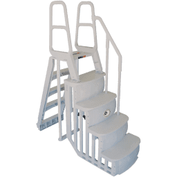 Smart Choice 24" Wide Outside Ladder With Smart Step, Single Handrail - Taupe Color