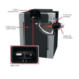 Heater, 399K BTU, Propane Gas, Digital Ignition, Cupro-Nickel Heat Exchanger, 0-2000 Ft. Elevation, P-R406A-EP-X
