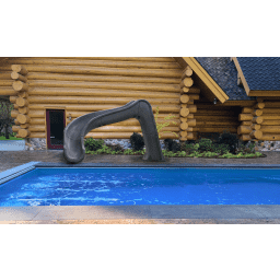 Side Winder Pool Slide, Grey - Right Turn