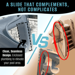 Side Winder Pool Slide, Sand - Left Turn