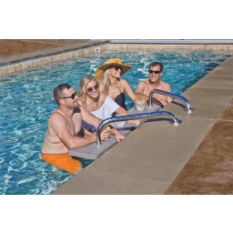 3 Seat Swim-Up Bar, Silver Vein Frame, Granite Grey Top