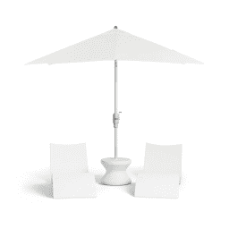 14" Granite Gray Signature Standard Side Table With Umbrella Hole