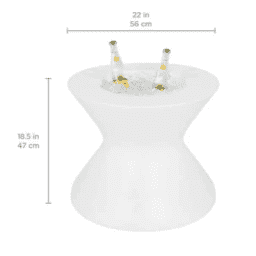 22" White Signature Tall Ice Bin Side Table Without Lid