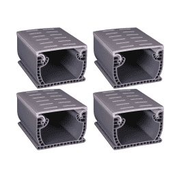 Flowmaster 4.75" Wide Commercial Deck Drain 10' Section With Plastic Top Cover, Grey (Case Of 4)