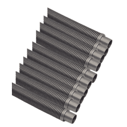 4' Silver Dark Gray Automatic Pool Cleaner Hose, Pack Of 10