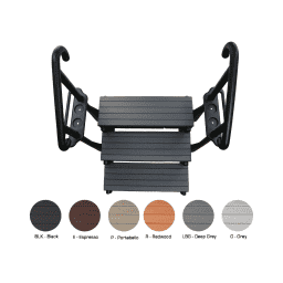 36" Espresso 3-Tread Spa Step with Black Frame