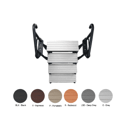 36" Deep Gray 4 Tread Signature Spa Step With Black Frame