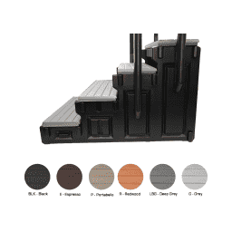 36" Espresso 4-Tread Spa Step with Black Frame