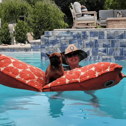 Laze Pillow Floating Lounger, Coral Floral