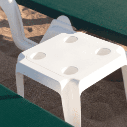 Oasis 18"X18" Low Table with Cupholders, White