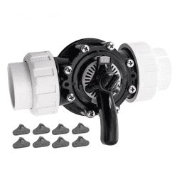 2" Socket Black HydroSeal 2-Way Diverter Valve with Unions