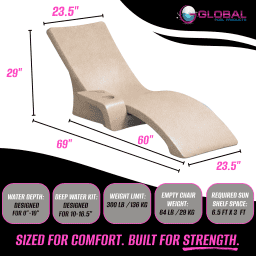 Lounge Chair and Connecting Table, Set of 2, Sandstone