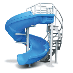 Vortex Pool Slide, Ladder & Open Flume, Blue