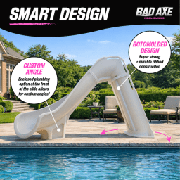 Bad Axe X6 Swimming Pool Slide, Right Turn, Blue Quartz