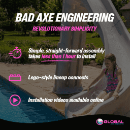 Bad Axe X6 Swimming Pool Slide, Left Turn, Blue Quartz