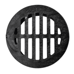 3" Black Plastic Round Grate, Connects To 3" Drain Pipes And Fittings