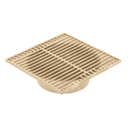 970S, 9" Sand Plastic Square Grate, Connects To 6" Spee-D Basin, Pipes, And Fittings