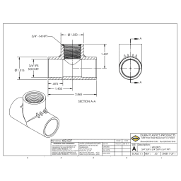 3/4-Inch Tee, Slip x Slip x Fipt (Each)