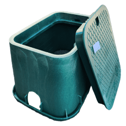 121, Rectangular Valve Box, Green with Green Lid