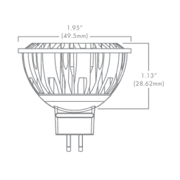 MR16 LED- 7-Watt, 3000K, 30 Deg, 8-25Vac, Dimmable, 1.2A Max Current