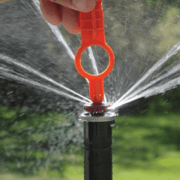 MP-RCS-515, MP Rotator Nozzle, right corner strip, 5' x 15' pattern, female threaded, copper