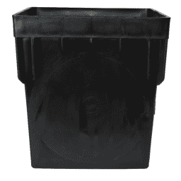 900, 9" Black Square Catch Basin Drain with 2 Openings