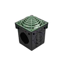 1280, 12" Green Plastic Square Atrium Catch Basin Drain Grate