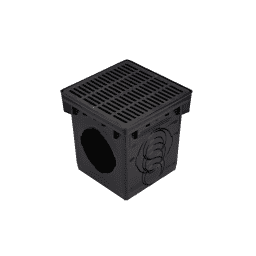 1211, 12" Black Plastic Square Catch Basin Drain Grate