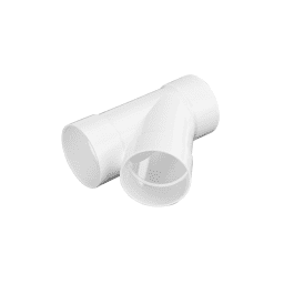 3" White Hub x Hub x Hub PVC S&D 45 Degree Wye