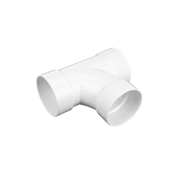4" White Hub x Hub x Hub PVC S&D Sanitary Tee