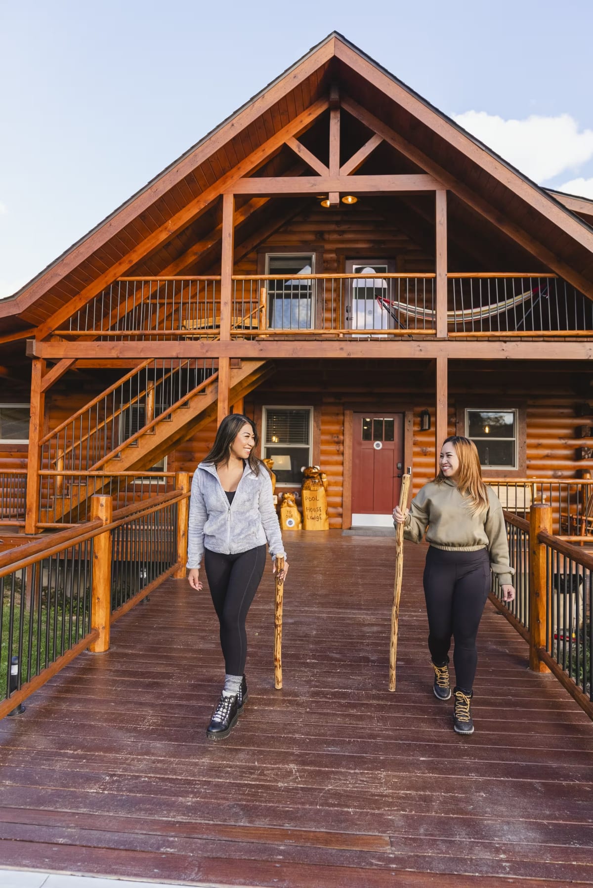 Exterior of Pool House Lodge in McArthur Ohio — 22 wooded acres in the Hocking Hills Southern Region for family reunions