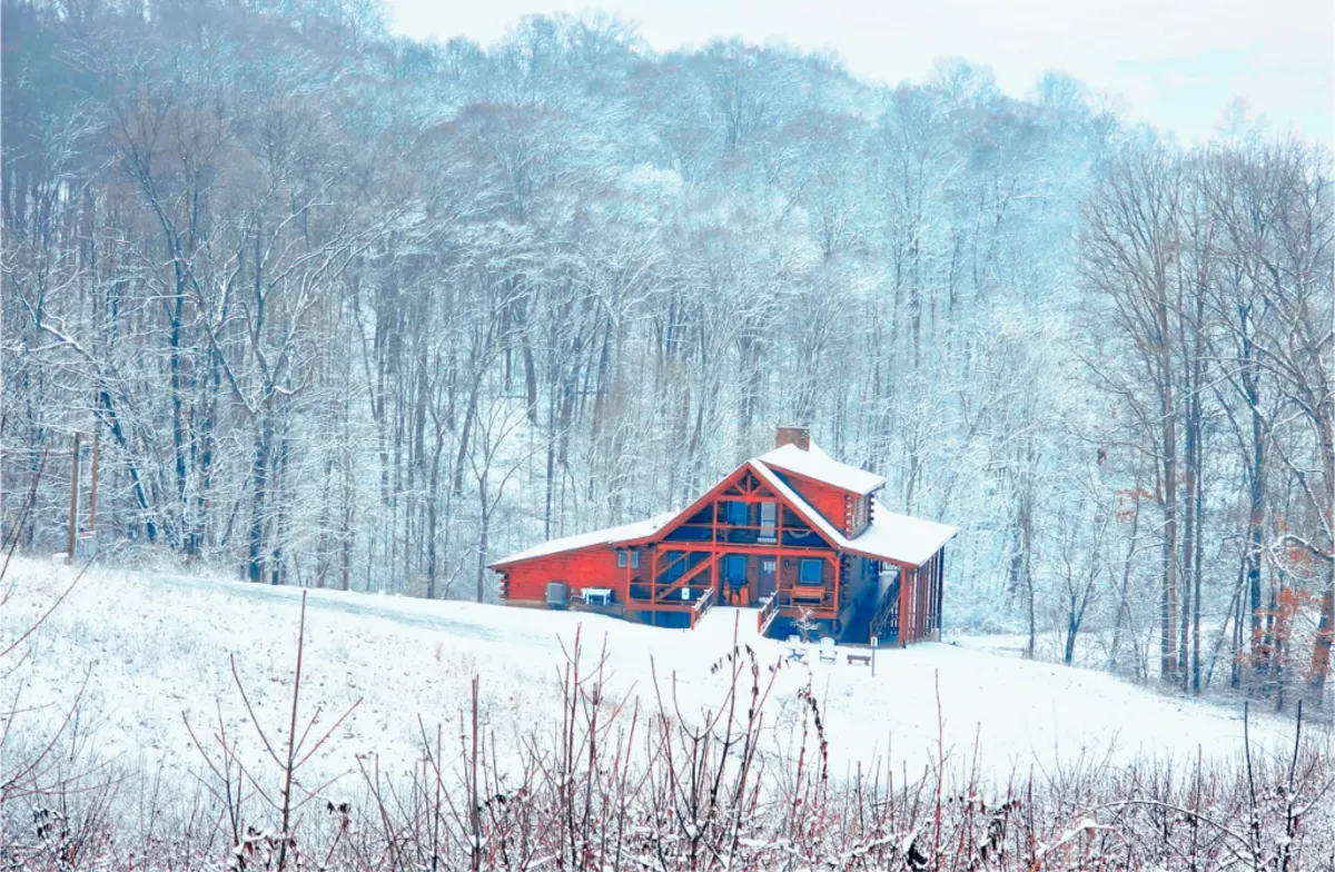 Pool House Lodge in winter — Hocking Hills Ohio