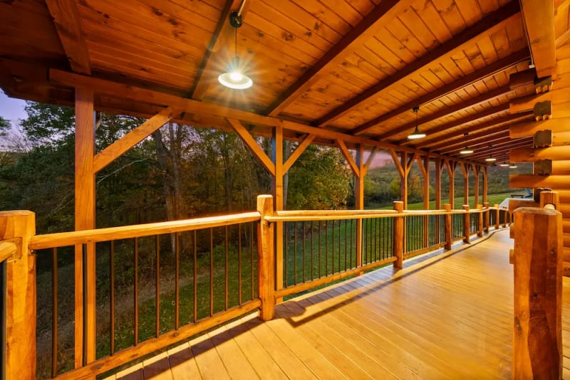 Pool house wheelchair ramps at night