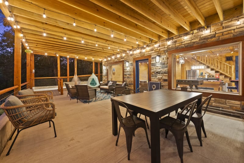 Pool house lodge dining table