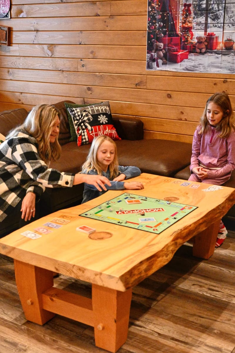 Pool house mom kids play board games game room
