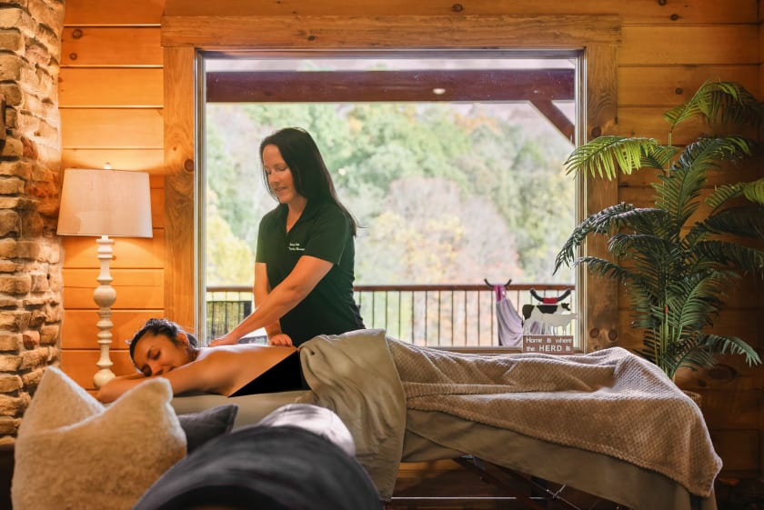 In-lodge massage therapy at Pool House Lodge