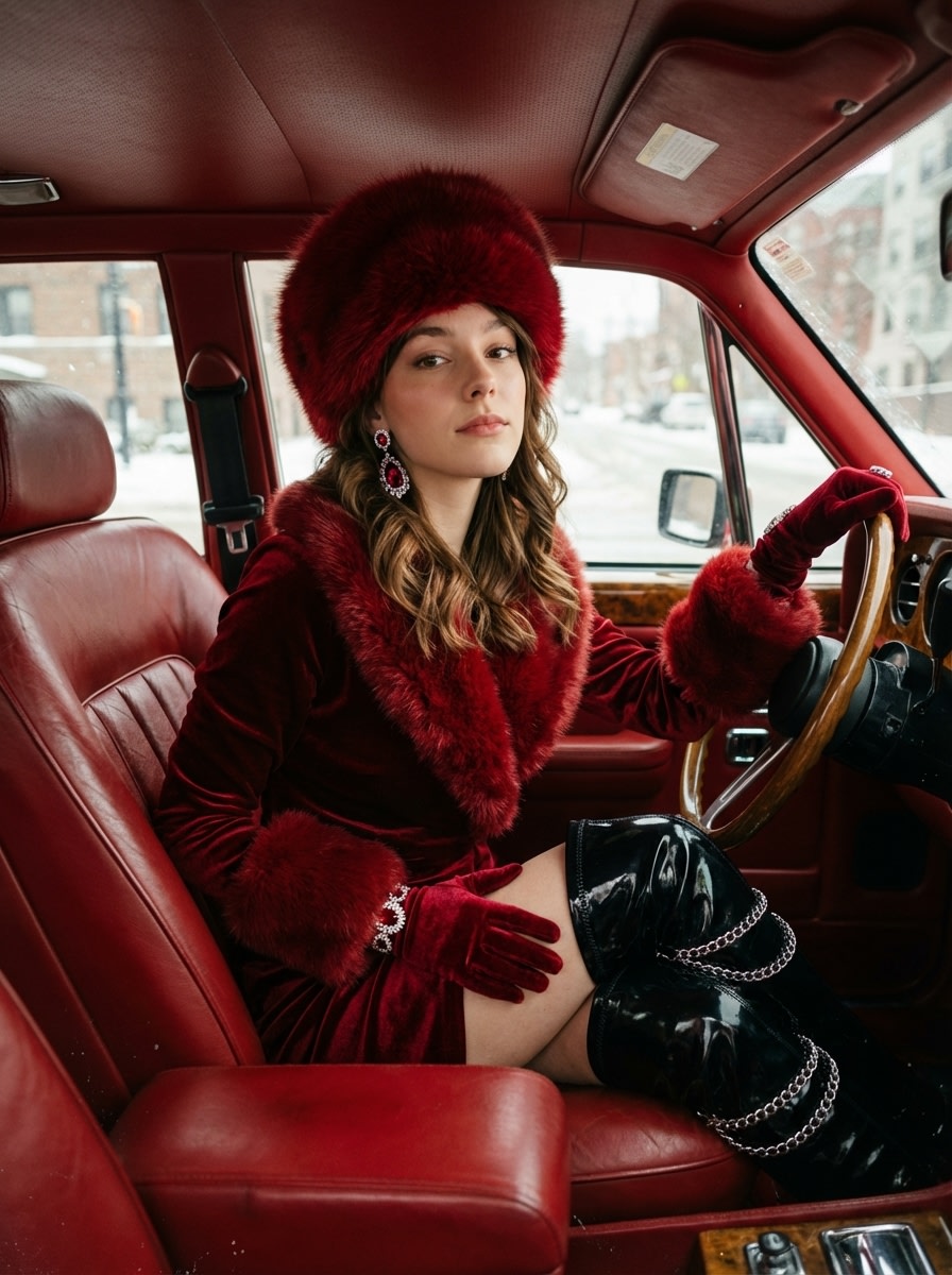 A moment of luxury in every shade of red AI image template preview
