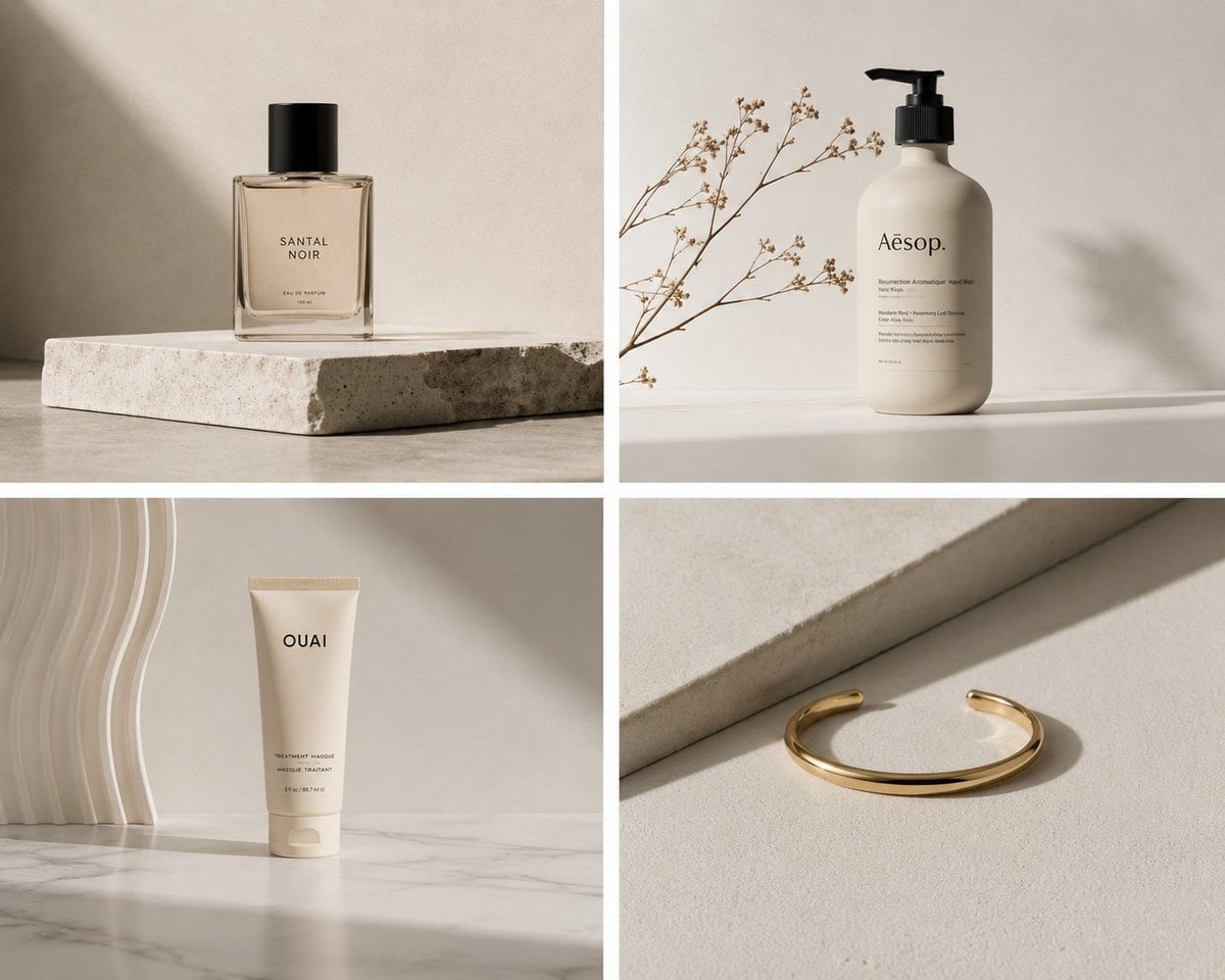 Elegant Minimalist Product Photography AI image template preview