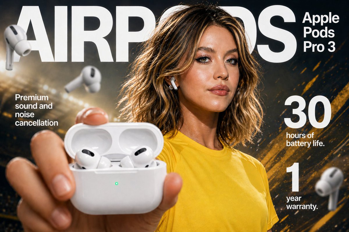 gpt2-e-commerce-main-image-earbuds-e-commerce-infographic AI image template preview