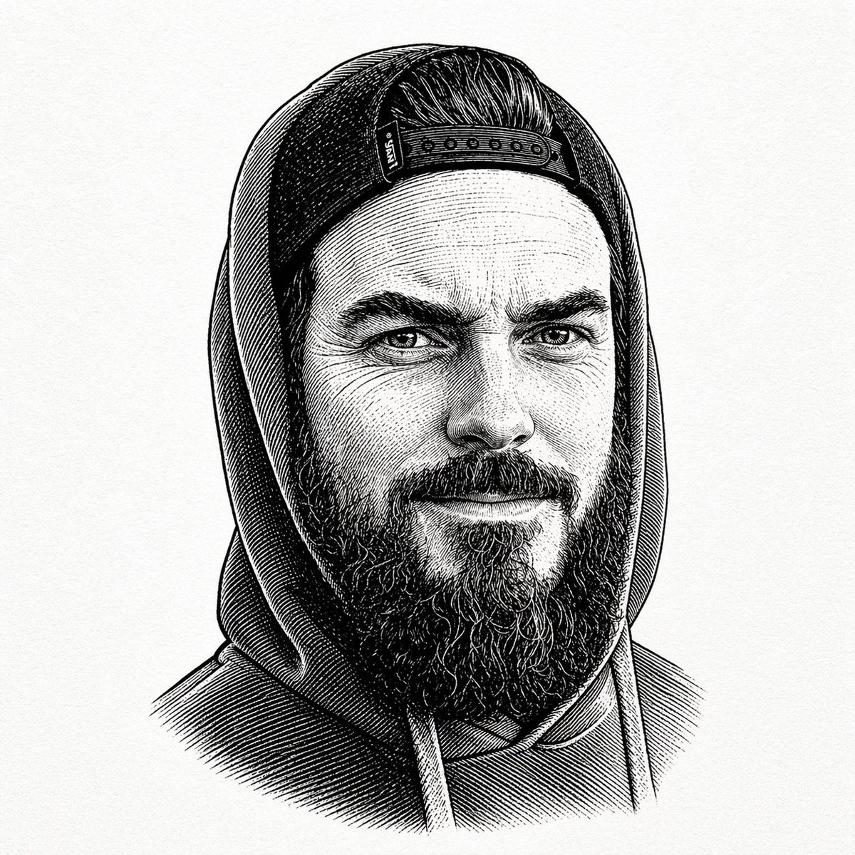 gpt2-profile-avatar-vintage-engraved-hoodie-portrait AI image template preview